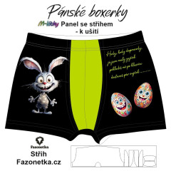 OB F - Panel k ušití  pánské pánské Boxerky - Velikonoční zajíček vlastní sublimační tisk na objendávku