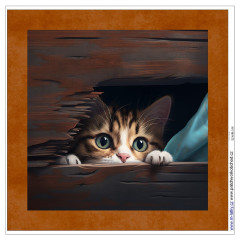 OB Panel k ušití  - dekorativní polštář - číhající kotě výběr z variant