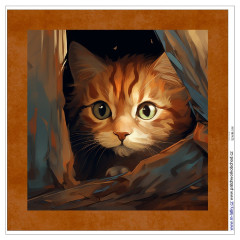 OB Panel k ušití  - dekorativní polštář - číhající kotě výběr z variant