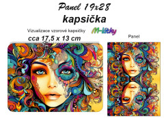 OB Panel - kapsička k nákupní tašce/kosmetická taštička - tvář kočárkovina - panel k ušití - vlastní tisk na objednávku