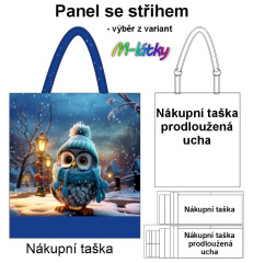 OB Nákupní taška - Sova panel se střihem náš tisk na objednávku