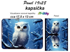 OB Kapsička k nákupní tašce/kosmetická taštička - Sova Panel k ušití - náš tisk na objednávku