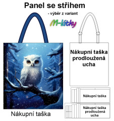 OB Nákupní taška - Sova panel se střihem náš tisk na objednávku