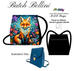 OB D - Panel batoh Bellini + bonusový panel 23x23 cm - střih Martina Alblová - liška panel se setřihem tisk na objednávku