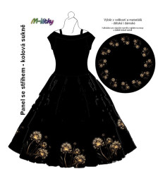 OB Panel - kolová sukně  výběr z průměru  od 60 do 145 cm - magické pampelišky tisk m-látky – výběr z rozměrů a variant materiálů