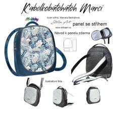 OB B - Panel kabelkobatoh Marci - střih Marcela Bednářová - 3D ornamenty (doplňková barva - modrá odřená kůže) panel se střihem na objednávku