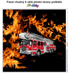 OB Panel k ušití  - dekorativní polštář - hasičské auto výběr z variant