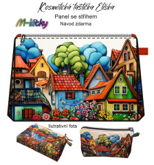 OB Panel - Kosmetická taštička Eliška domečky návod k panelu zdarma - více v popisu produktu