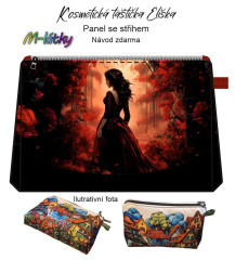 OB Panel - Kosmetická taštička Eliška Gothic růže - dívka v zahradě návod k panelu zdarma - více v popisu produktu