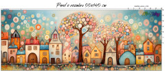 OB Panel  145 x 55 cm  - malované domečky Materiál - výběr z variant