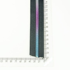 Zip metrový   - 5 mm -  duhová barva spirály šedá