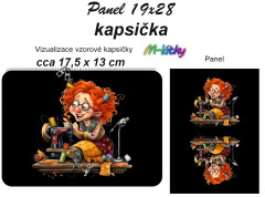 OB Panel - kapsička k nákupní tašce/kosmetická taštička - švadlenka kočárkovina - panel k ušití - vlastní tisk na objednávku