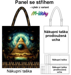 OB Panel k ušití  - nákupní taška/nákupní taška s prodluženými uchy - výběr z typu a materiálů  -  Starověký Egypt - Pyramida