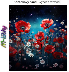 K OB - Koženkový panel - vlčí máky - koženka - vlastní UV tisk - výběr z rozměrů