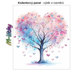 K OB - Koženkový panel - Strom srdce - koženka - vlastní UV tisk - výběr z rozměrů