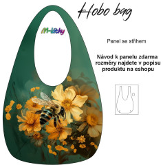 OB Panel k ušití  - Hobo bag Basic  (nákupní taška) - včela - výběr z materiálů