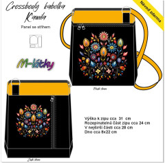 OB Panel - Crossbody kabelka Kamila - folklórní květy návod k panelu zdarma - více v popisu produktu