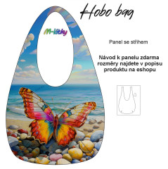 MOB Hobo bag Basic  (nákupní taška) - motýl - panel se střihem tisk na objednávku