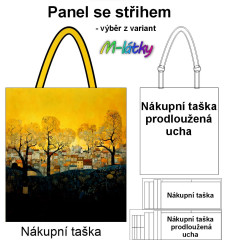 OB Nákupní taška - domy panel se střihem náš tisk na objednávku