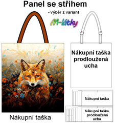OB Panel k ušití  - nákupní taška/nákupní taška s prodluženými uchy - výběr z typu a materiálů  - liška Kočárkovina