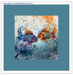 Panel k ušití  - - podkafíčka   - rozměr cca 12x12 cm - ryby panel k ušití - materiál výběr z variant