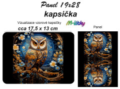MOB Kapsička k nákupní tašce/kosmetická taštička - sova Panel k ušití - náš tisk na objednávku