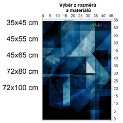 OB Panel  - výběr z rozměrů - abstrakce (ke vzoru kočka modrá) Materiál - výběr z variant