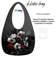 MOB Hobo bag Basic  (nákupní taška) - máky - panel se střihem tisk na objednávku