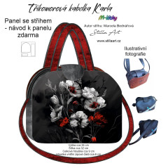 MOB B - Panel k ušití - Tříkomorová kabelka Karla - střih Stilla Art (Marcela Bednářová) - máky fotonávod v popisu produktu