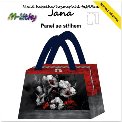 MOB Panel k ušití - Malá kabelka/kosmetická taštička Jana -  máky vlastní tisk na objednávku - výběr z variant
