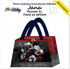 MOB Panel k ušití - kosmetická taštička Jana - velikost XL - máky Kočárkovina - fotonávod v popisu produktu