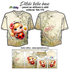 MOB K - Panel se střihem - dětské tričko Basic 104-170 - beruška náš sublimační tisk na objednávku - výběr z velikostí a materiálů (menší velikost 80-98 mají samostatný produkt)
