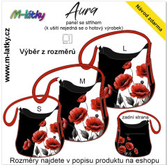 OB Panel se střihem - kabelka Aura - vlčí máky fotonávod v popisu produktu - výběr z rozměrů