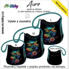 Panel se střihem - kabelka Aura - magické vážky (4)