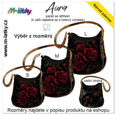 OB Panel se střihem - kabelka Aura - gothic růže fotonávod v popisu produktu - výběr z rozměrů