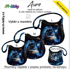 OB Panel se střihem - kabelka Aura - fantasy mainská mývalí kočka fotonávod v popisu produktu - výběr z rozměrů
