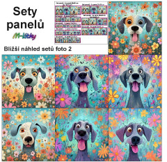 OB Set panelů dle výběru - malovaní psi -tisk na objednávku - výběr z rozměrů a materiálů - vzhled jednotlivých setů foto 2