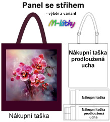 MOB Nákupní taška - orchidea panel se střihem náš tisk na objednávku
