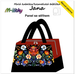 MOB Panel k ušití - Malá kabelka/kosmetická taštička Jana - folklórní vzor vlastní tisk na objednávku - výběr z variant