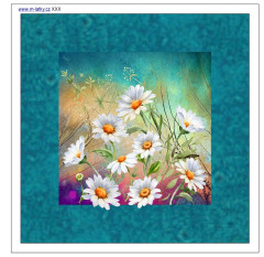 Panel k ušití  - - podkafíčka   - rozměr cca 12x12 cm - kopretiny panel k ušití - materiál výběr z variant