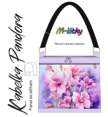 OB Panel k ušití - Crossbody kabelka Pandora - růžové květy vlastní tisk na objednávku - výběr z variant