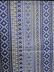 BL modré ornamenty v pruzích 100% bavlna šíře 140 cm