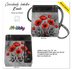OB Panel - Crossbody kabelka Kamila - vlčí máky Kočárkovina