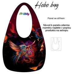MOB Hobo bag Basic  (nákupní taška) - kolibřík - panel se střihem tisk na objednávku