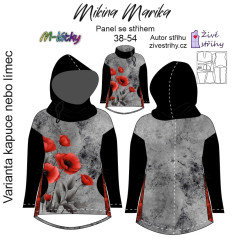 OB Z - panel se střihem - Mikina Marika - vlčí máky výběr z variant materiálu