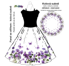 OB Panel - kolová sukně  výběr z průměru  od 60 do 145 cm - modrá s tištěnými glitry (jedná se o tisk  ne o látku s glitry) tisk m-látky – výběr z rozměrů a variant materiálů