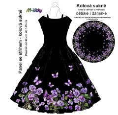 OB Panel - kolová sukně  výběr z průměru  od 60 do 145 cm - modrá s tištěnými glitry (jedná se o tisk  ne o látku s glitry) tisk m-látky – výběr z rozměrů a variant materiálů