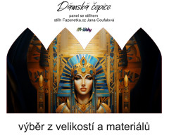 OB Panel se střihem - dámská čepice Jana - Kleopatra (Egypt) - vlastní tisk na objednávku