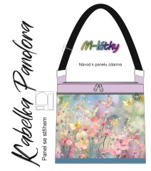 OB Panel k ušití - Crossbody kabelka Pandora - pastelové luční květy vlastní tisk na objednávku - výběr z variant