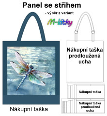 MOB Panel k ušití  - nákupní taška/nákupní taška s prodluženými uchy - výběr z typu a materiálů  - vážka